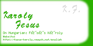 karoly fesus business card